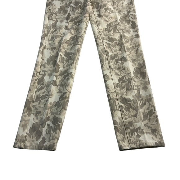 J. McLaughlin Lexi Beige Camo Floral Print Straight Mid Jeans Pants Sz 4 Stretch - Picture 6 of 15